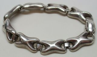 Vintage Sterling Silver Chunky Western Link 7.  5 " Designer Bracelet - 24.  9 Grams