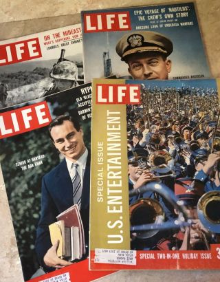 4 Vintage Issues Of 1958 Life Magazines Special Issue Us Entertainment,  Naitilus