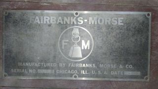 Fairbanks Morse Builders Plate Diesel Locomotive 1956