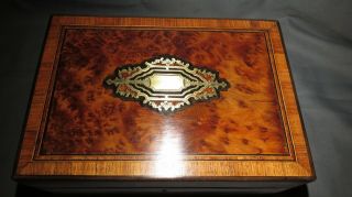 A 19th Century Victorian Amboyna Inlayed Jewellery Box