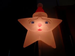 Vintage Blow Mold Light Up Star Face Santa 1991 Union Products 15 