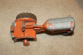 vintage Allis Chalmers toy tractor orange with Goodyear tires parts restoration 2