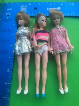 3 Vintage 1970 Topper Dawn Doll With Outfits Mannequin