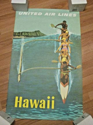 Vintage Travel Poster: United Air Lines.  Hawaii By Galli