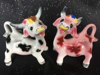 Vintage Anthropomorphic Py Napco Mr Mrs Bull Cow Salt & Pepper Shakers Set Japan