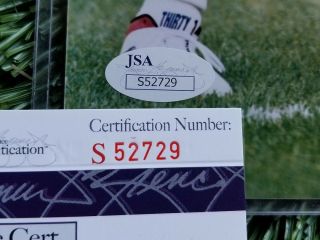 JASON SEHORN SIGNED 8X10 COLOR PHOTO INSCRIBED W/CARD NY GIANTS JSA/COA S52729 2