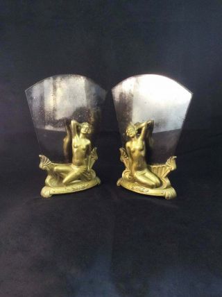 Art Deco Spelter Nudes With Mirrors
