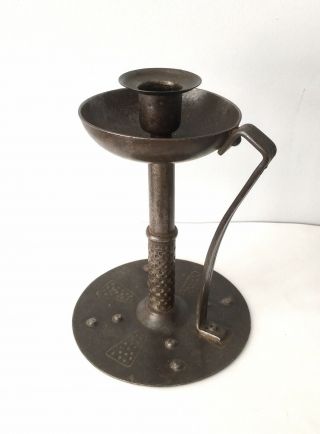 German Arts & Crafts Steel Candle Holder Goberg Gesch c1900 2