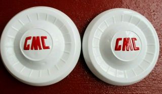 Vintage Gmc 1955 56 57 58 59 Pickup Hubcap Wheel Cover Painted White Red Gmc