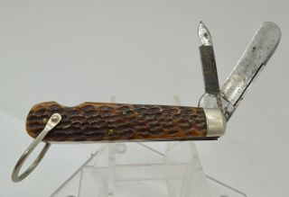 Vintage 2 Blade Hammer Brand Jack Folding Pocket Knife Cond.  Vg Handles