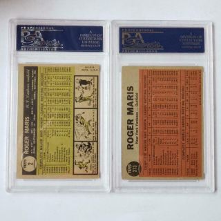 1961 Topps Roger Maris 2 PSA Graded 7 Baseball Card,  1962 Blasts 61st 313 NR 2