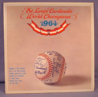 1964 World Champion St Louis Cardinals Highlights Vinyl Record.  H Carey,  J Buck