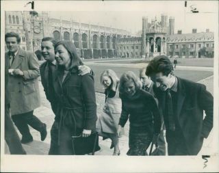 Vintage Photograph Of Cambridge Colleges:undergraduates Of Trinity College Cambr