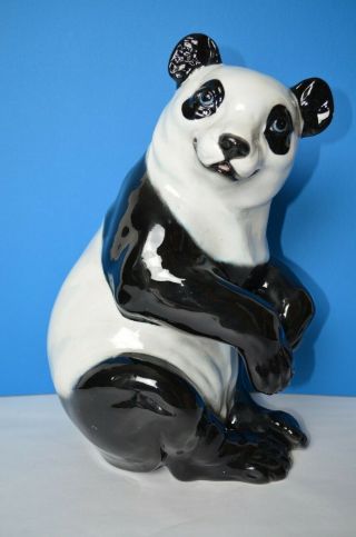 Vintage Large Ceramic Panda Bear 14.  5 " Tall,  Italy