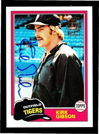 Kirk Gibson Signed 2001 Topps Archives Rookie Reprint Rc - Full Auto