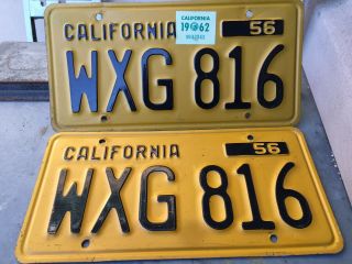 1956 California Vehicle License Plates Pair – Dmv Clear Set