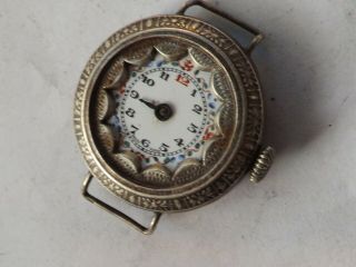 A Vintage Silver - 925 - Ladies Watch With Enamelled Dial