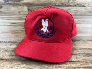 Vintage American Airlines Logo Three Diamonds Society Red Snapback Hat Cap