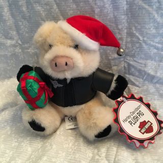Harley - Davidson Plush Pig Christmas,  North Pole Motorcycle Club 1999 With Tags.