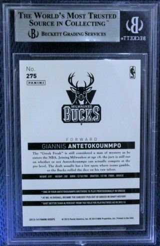 2013 - 14 Panini Hoops Gold Giannis Antetokounmpo Rookie RC (BGS 9).  5 from Gem 2