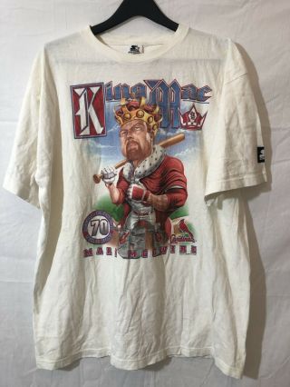 1998 Starter 70 Hr “king Mac” Mark Mcgwire St.  Louis Cardinals Shirt (size L)