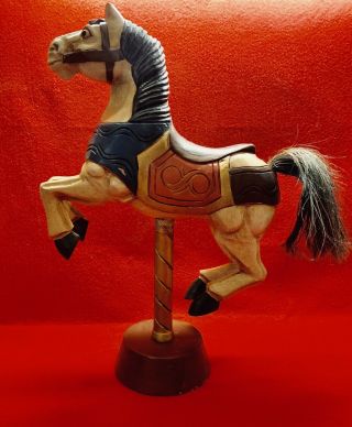 Antique Vintage Miniature Hand Carved Wooden Carousel Horse Hand Painted