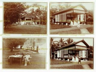 Albumen Photos Bungalow Singapore Malaya / Straits Settlements Vintage C.  1920