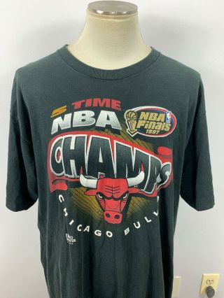 Vintage 1997 Chicago Bulls Nba Finals T Shirt Xl 5 Time Champs Miller Basketball