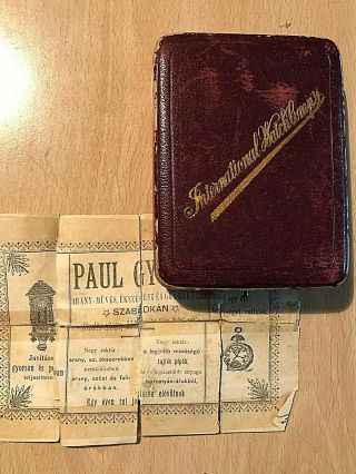 Antique Vintage Iwc Schaffhausen Box For Pocket Watch Rare
