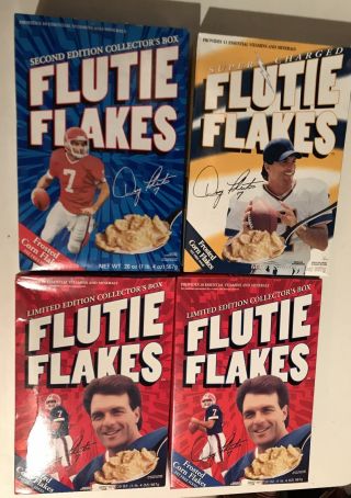 Vintage Doug Flutie Flakes Cereal 4 Boxes - 2 From 99,  1 From 2000 & 02