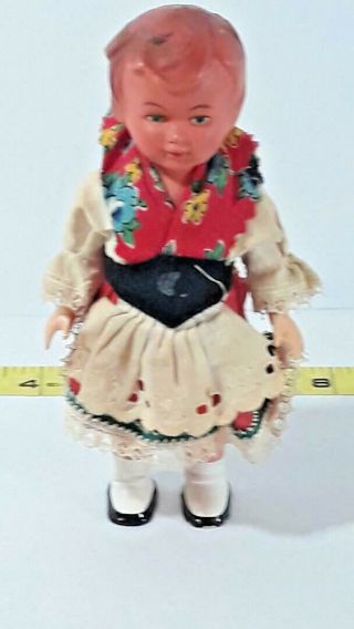 Vintage Girl Doll Hard Plastic Made In West Germany Ships