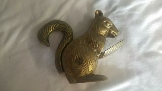Vintage Solid Brass Squirrel Nut Cracker