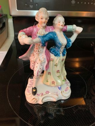Vintage Made In Japan Porcelain Victorian Dancing Couple Figurine Statue