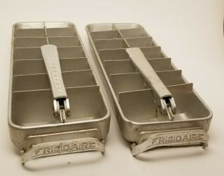 2 Vintage Ice Cube Trays - Frigidaire - Quick Kube - Aluminum A7