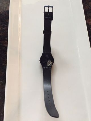 Rare Vintage Swatch Watch Black With Pink Second Hand 2