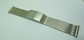 Vintage Stainless Steel Swiss Made Milanese Shark Mesh Watch Bracelets 22mm