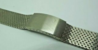 Vintage Stainless Steel Swiss Made Milanese shark Mesh watch Bracelets 22mm 3