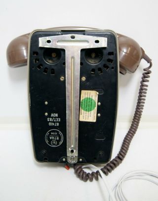 Vintage 80s rotary dial Wall Telephone retro brown home phone GPO / BT 2