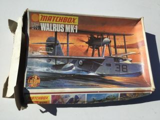 Vintage Model Airplane Kit Matchbox Walrus Mk - 1 Pk - 105 1:72 Scale.
