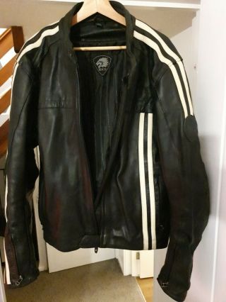 Bks Vintage Sport Leather Biker Jacket Size 48 (2xl/3xl)
