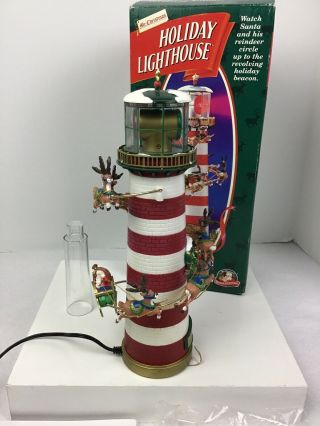 Vtg 1996 Mr Christmas Animated Lighted Holiday Lighthouse
