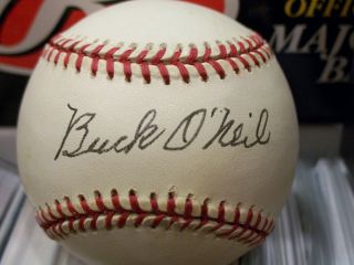 Buck O`neil Cubs Kansas City Monarchs Autograph Old National League Baseball 2