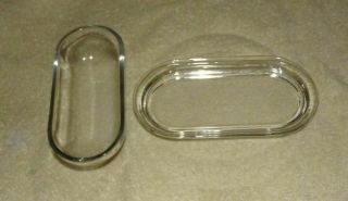 Vintage,  Single Stick,  Butter Dish Clear Glass With Lid,