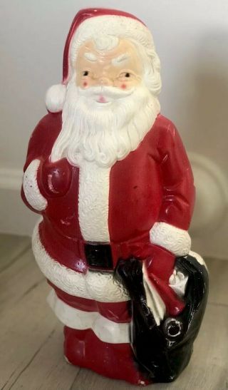 Vintage Empire Plastics Christmas 13 " Blow Mold Santa Claus 1968 No Light Usa