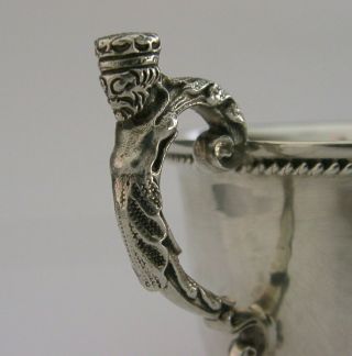 Stunning A E Jones Arts & Crafts Solid Silver Cup Mug 1965 Hand Planished