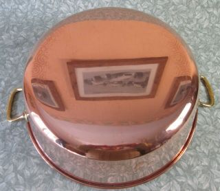 Vintage French LARGE COPPER JAM PAN 1.  6 kg Preserves Cook Pot Bowl BRASS HANDLES 2