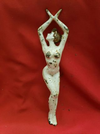 Vtg Old Figural Art Deco Naked/nude Lady Girl Bottle Beer Bar Opener