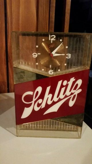 Vtg 1959 Schlitz Lighted Clock Beer Sign Cash Register Bar Light Hammer Bros Nr