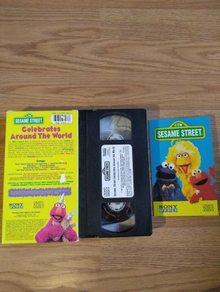 Sesame Street - Celebrates Around The World (VHS,  1996) RARE Vintage Elmo HTF 2