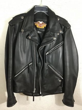 Harley Davidson Mens Leather Jacket Medium Vintage Style